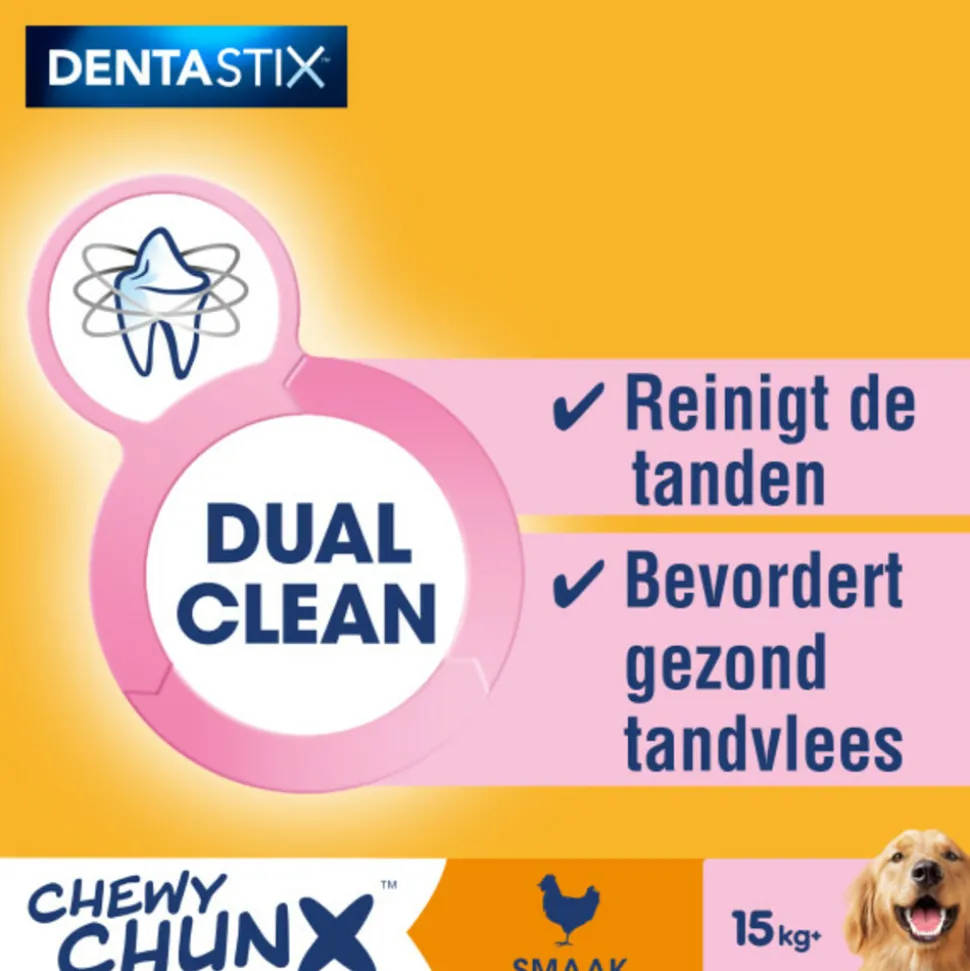 5x Pedigree Dentastix Chewy Chunx Hondensnacks Maxi Kip 68 gr