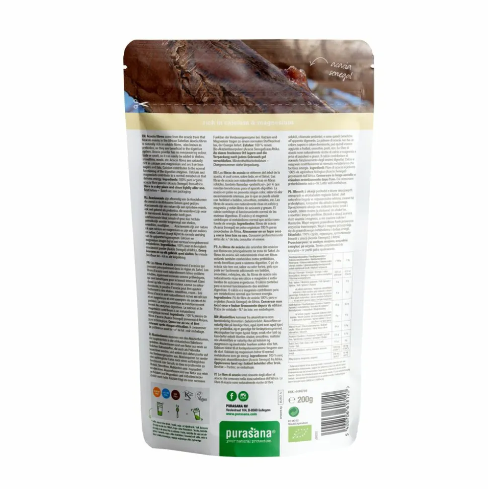 3x Purasana Acacia Fiber Biologisch 200 gr