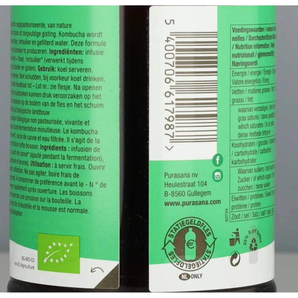 3x Purasana Kombucha Natuur 330 ml
