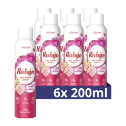 6x Robijn Dry Wash Spray Pink Sensation 200 ml