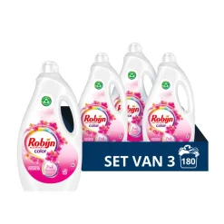 3x Robijn Vloeibaar Wasmiddel Color Pink Sensation 60 Wasbeurten 3 liter