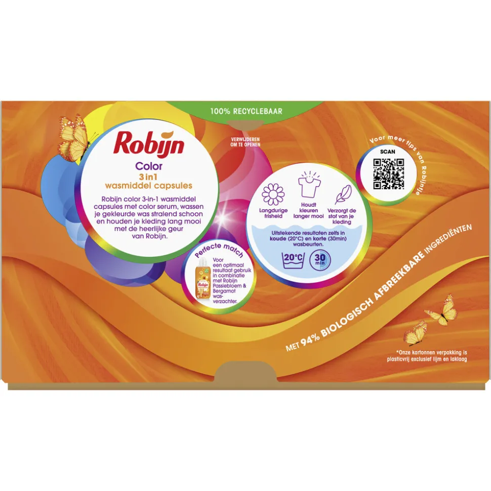 3x Robijn Wascapsules 3-in-1 Color 40 stuks