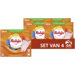 4x Robijn Wasmiddeldoekjes Color 16 stuks