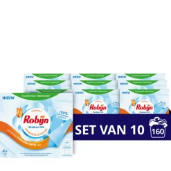 10x Robijn Wasmiddeldoekjes Stralend Wit 16 stuks
