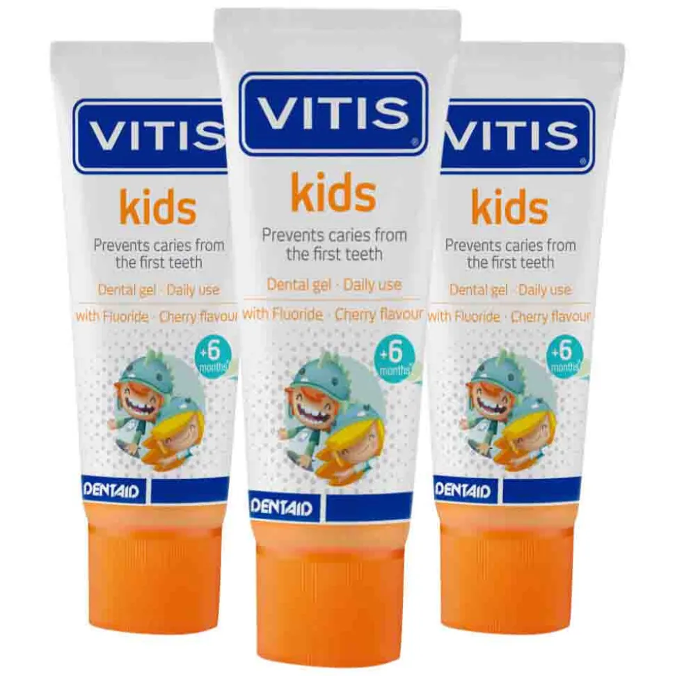 3x Vitis Tandpasta Kids 6m+ 50 ml