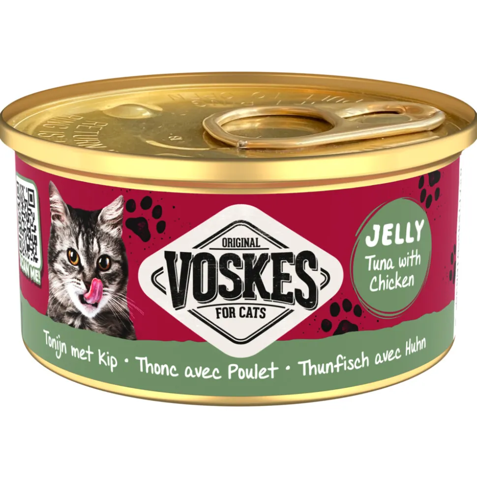 24x Voskes Kattenvoer Nat Gelei Tonijn & Kip 85 gr