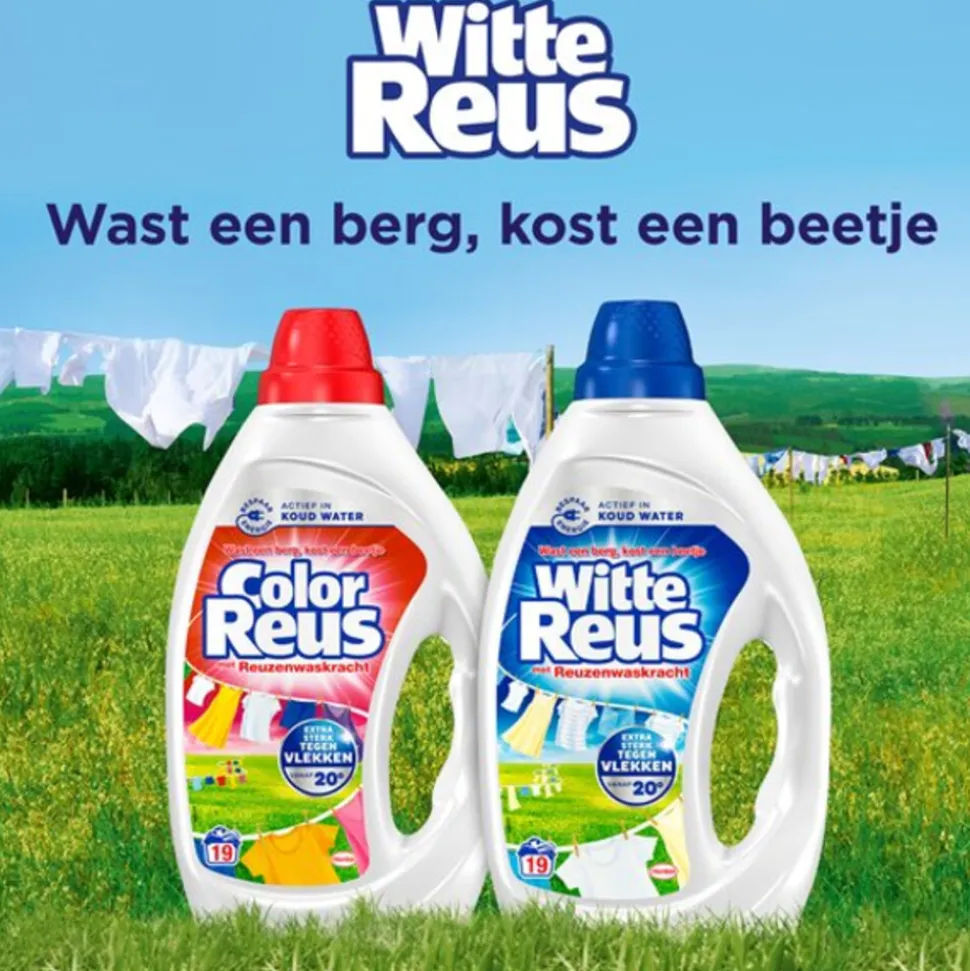 2x Witte Reus Wasmiddel Gel 100 Wasbeurten 4,5 liter