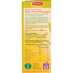 3x Zonnatura Knijpfruit Groente Mango/Wortel/Sinas Biologisch 4 x 85 gr