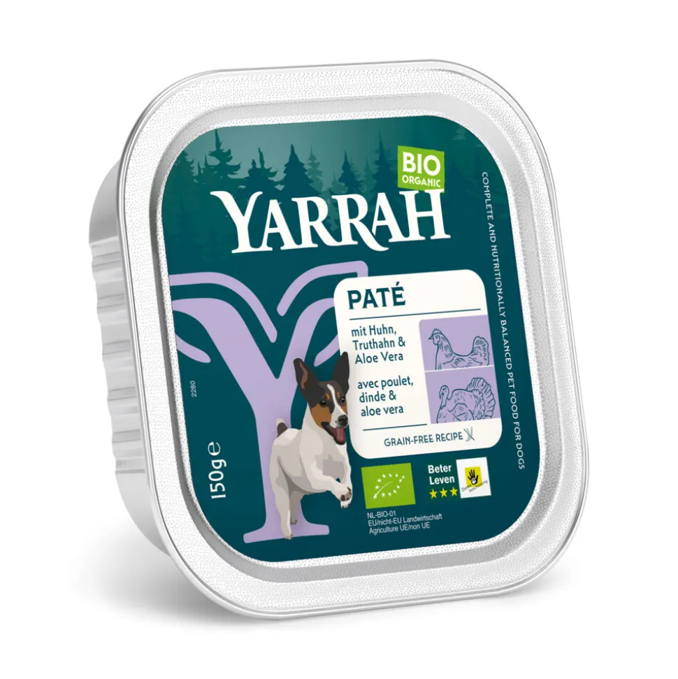 Yarrah Bio Hondenvoer Paté Kip & Kalkoen 150 gr