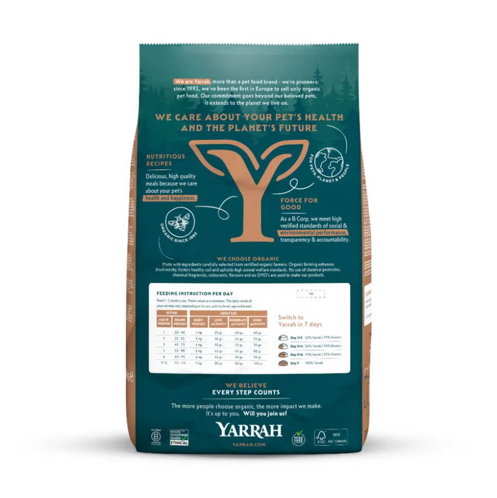 Yarrah Bio Kattenvoer Graanvrij Kip & Vis 10 kg