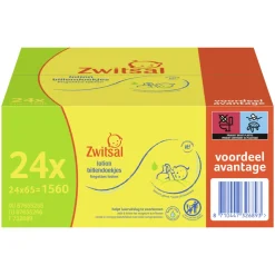 Zwitsal Billendoekjes Lotion Voordeelverpakking 24x65= 1560 stuks